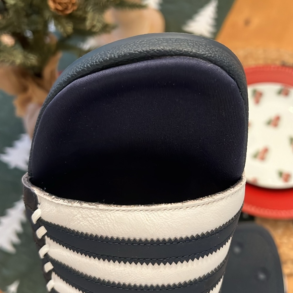 Adidas Navy and White Slide Sandals size 9 - Picture 3 of 4